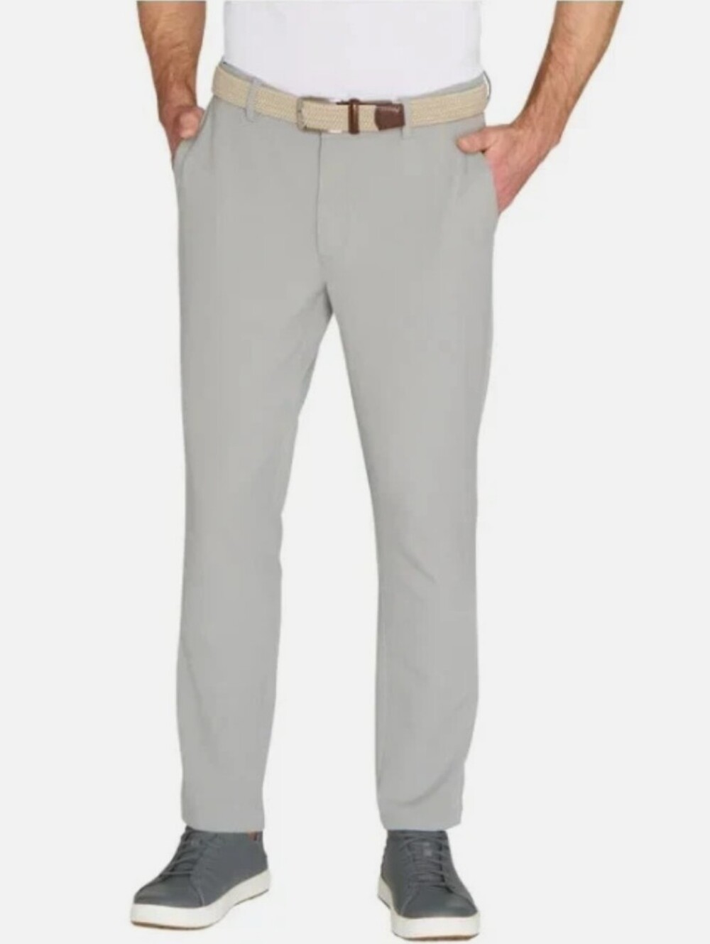 Men's Textured Stretch Golf Chino Pants - Greg Norman - Grey - 40x30